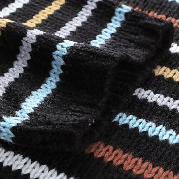 Rainbow Striped Black Sweater - Picture 7 of 8